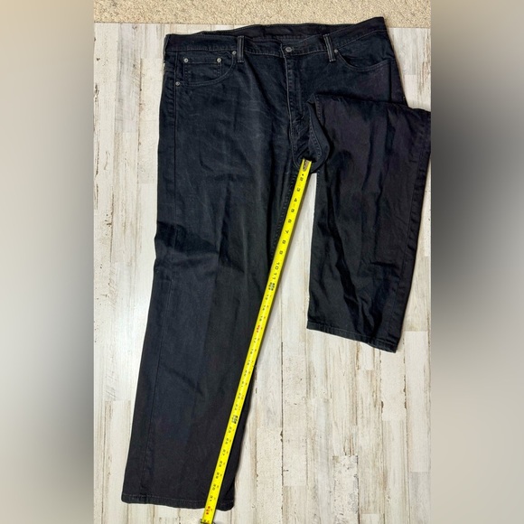 Levis 569 Jeans Mens 40x32 Black Denim Straight Leg Casual Preppy - Picture 6 of 10